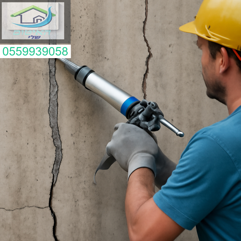 איטום מקצועי לסדקים בבטון למניעת חדירת מים ונזק עתידי