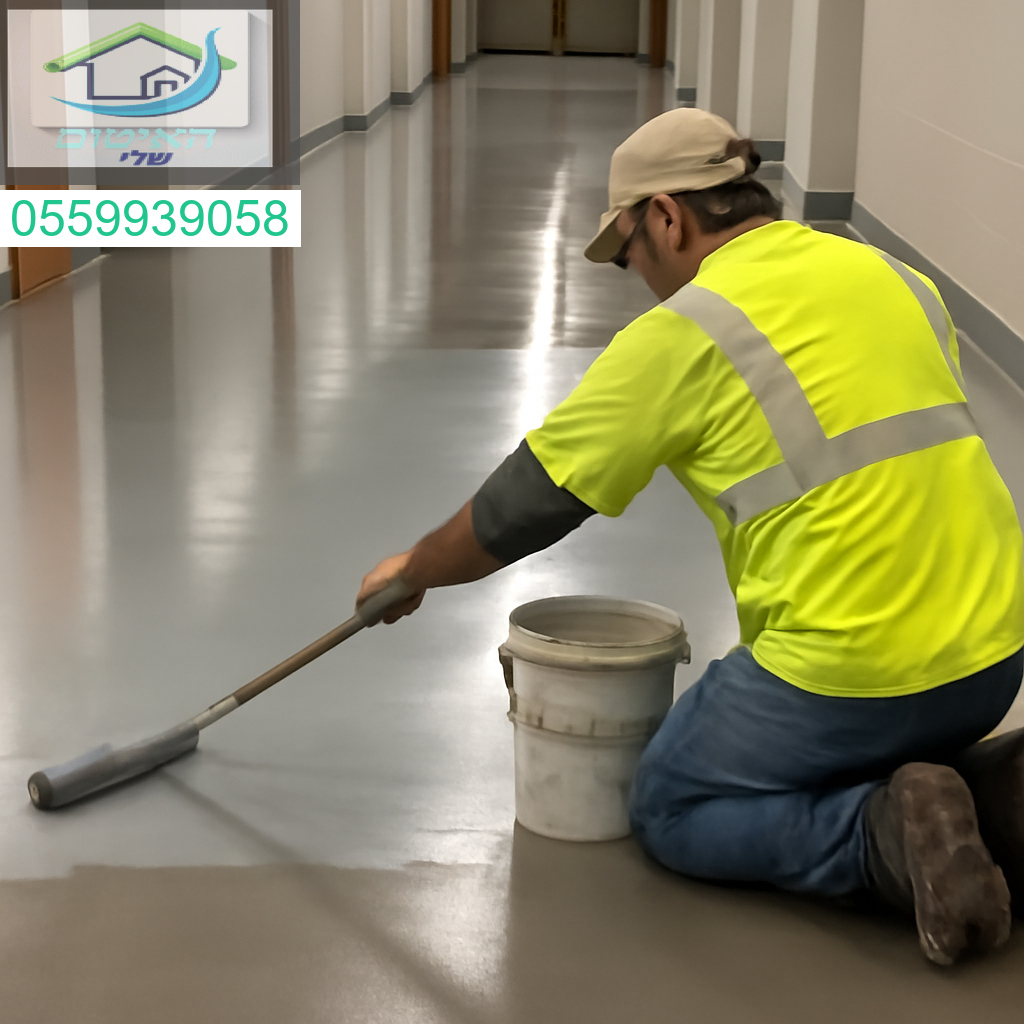 איטום אפוקסי מקצועי לריצוף מוסדי בעמידות גבוהה ובגימור חלק ומבריק