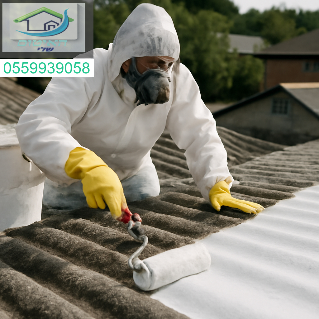 איטום מקצועי לגגות אסבסט עם חומר ייעודי לפני פינוי וציפוי למקסימום בטיחות ועמידות