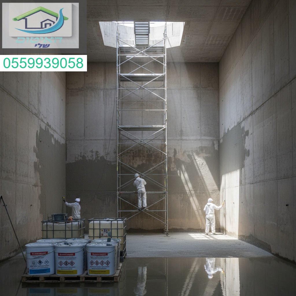 איטום מאגר בטון למי שתייה בעבודת מומחים עם חומרים מאושרי תקן לבטיחות ואיכות ללא פשרות