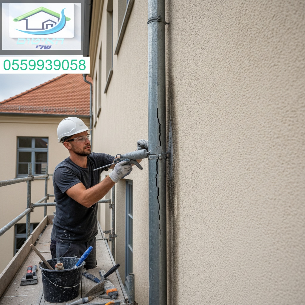 איטום מקצועי למניעת חדירת מים ממרזב סדוק ושמירה על שלמות קירות הבניין