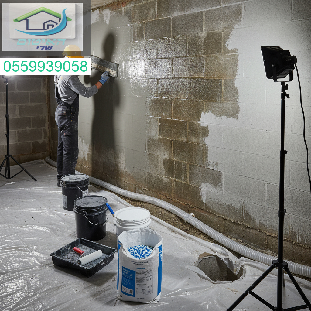 איטום שלילי מקצועי למרתף עם חומרים מתקדמים להגנה מלאה מפני חדירת מי תהום