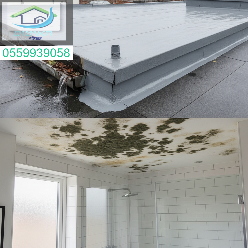 איטום בגג לא מונע עובש באמבטיה אם אין אוורור תקין וניקוז יעיל של אדים ולחות