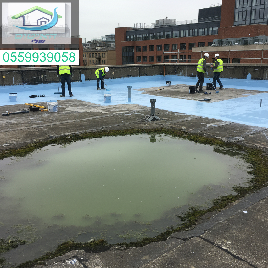 איטום מקצועי לפתרון בעיות שיפועים בגג שטוח כולל טיפול יעיל במים עומדים