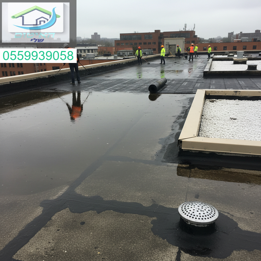 פתרונות מתקדמים לאיטום גגות שטוחים עם טיפול בשיפועים לא תקינים וניקוז יעיל למניעת מים עומדים