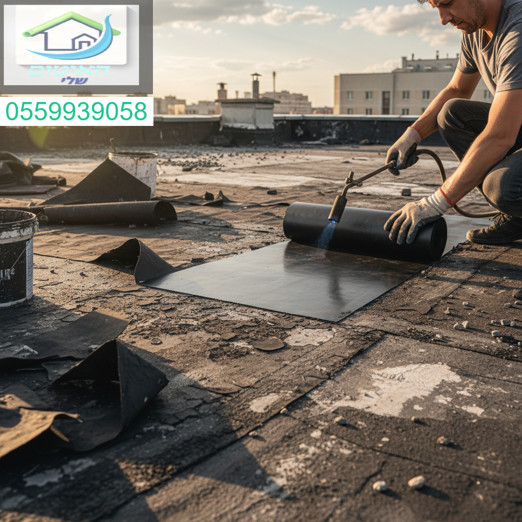תיקון מקצועי לאיטום מקומי בגג עם יריעות ביטומניות ישנות באיכות גבוהה ועמידות לאורך זמן