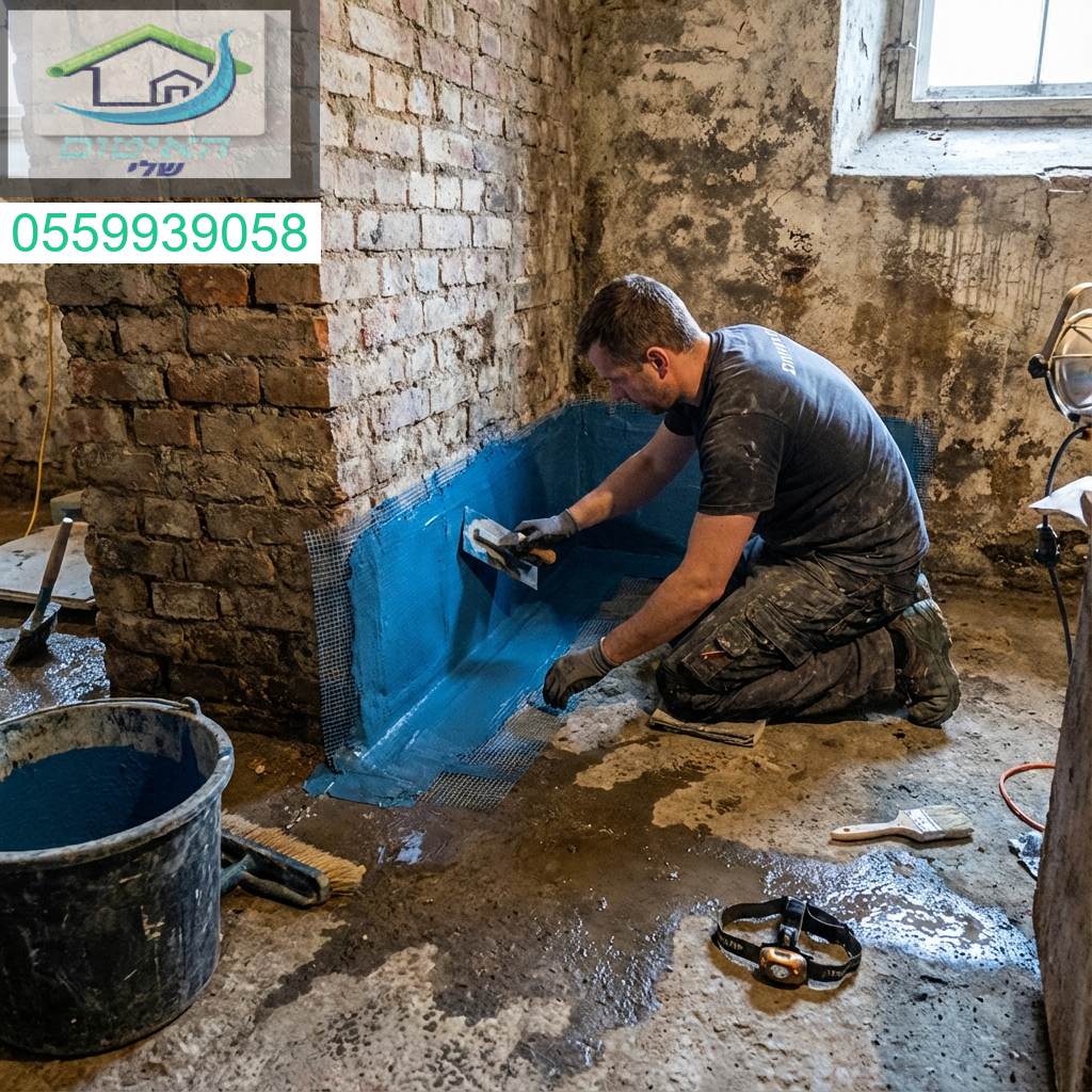 איטום מקצועי למפגש קיר רצפה במרתף הגנה מקיפה מפני רטיבות ושמירה על יובש קבוע.