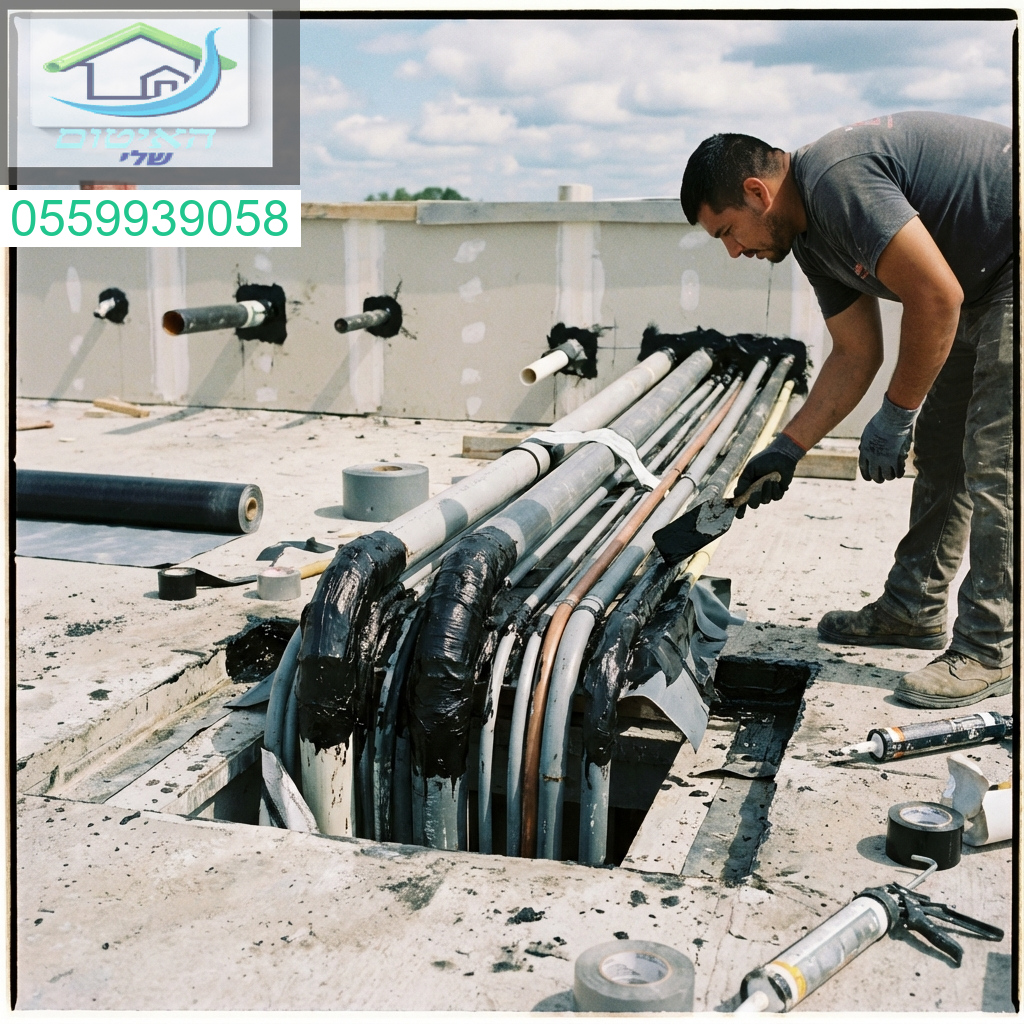 איטום מעברי צנרת וכבלים בגגות ובקירות ברמת ביצוע ללא פשרות.