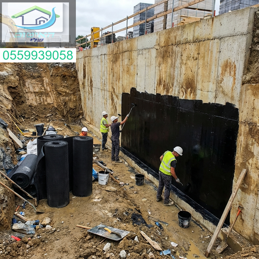 איטום קירות תומכים ברמה הגבוהה ביותר להגנה יסודית וארוכת טווח מפני רטיבות בקרקע.